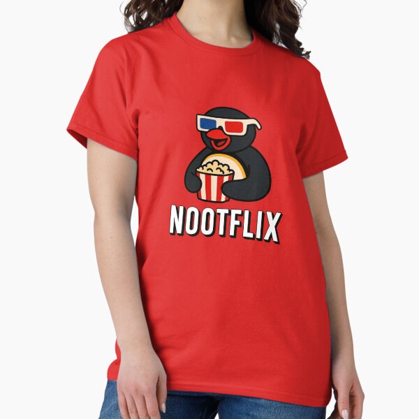 Vista previa del artículo con la obra «Nootflix Netflix Pingu Noot Parodia», diseñado y vendido por Starr_Designs.