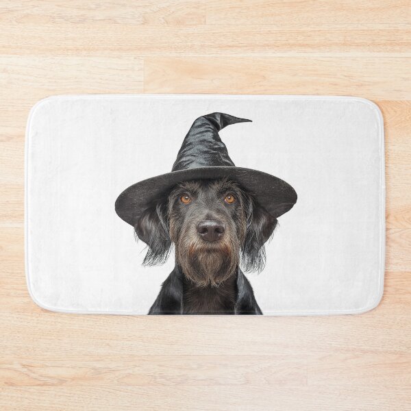 Item preview, German Wirehaired Pointer Dog Wearing Halloween Witch Hat designed and sold by LazyOwlStore.
