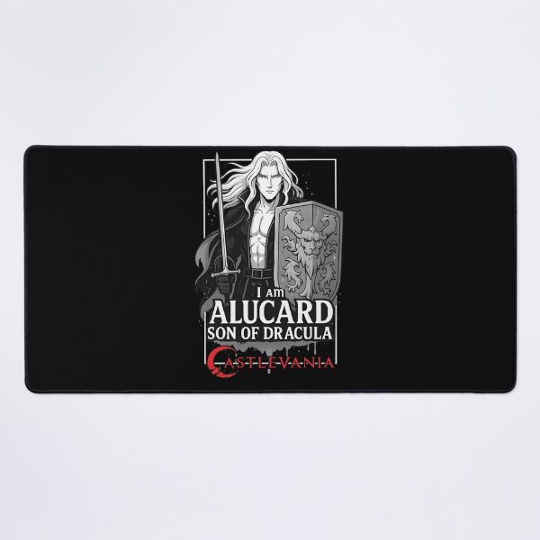 Aperçu de l'œuvre Fan art Castlevania Netflix – Je suis Alucard, fils de Dracula | Design premium noir et blanc audacieux créée et vendue par WAUZ.