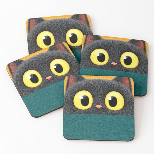 Item preview, Curious Cat with Big Eyes on Colorful Background designed and sold by Piotrek0001.