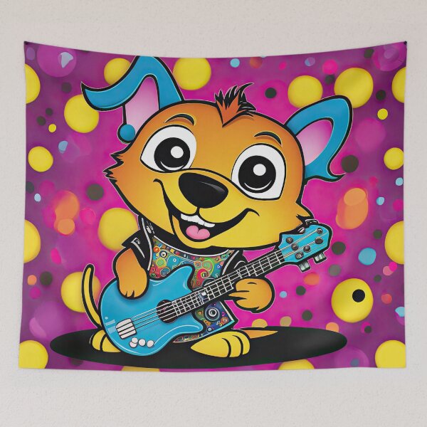 Item preview, Folk Art puppy Punk Rock designed and sold by Colin Bentham.
