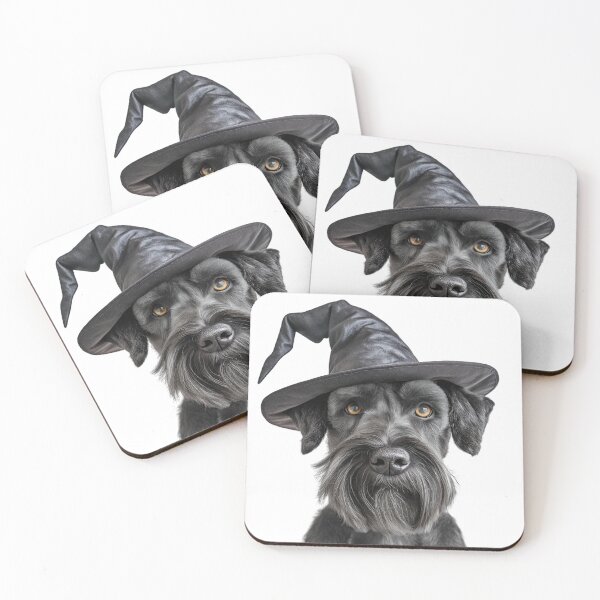 Item preview, Giant Schnauzer Dog Wearing Halloween Witch Hat designed and sold by LazyOwlStore.