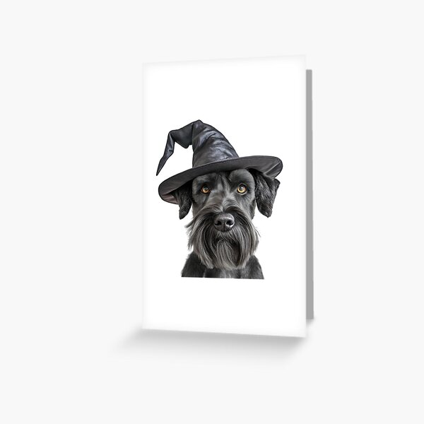 Item preview, Giant Schnauzer Dog Wearing Halloween Witch Hat designed and sold by LazyOwlStore.