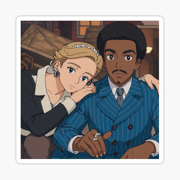 Item preview, Across Time and Abbey Road: 15th Doctor & Ruby Sunday Anime Style designed and sold by designwithkym.