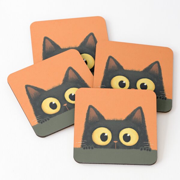 Item preview, Black Cat with Bright Eyes Looking Up designed and sold by Piotrek0001.