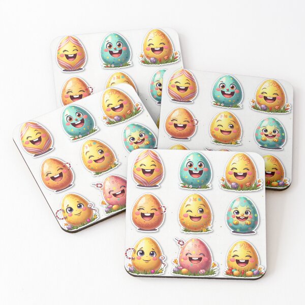 Item preview, Cute Easter Eggs – Kawaii Faces Sticker Set designed and sold by Emilia-Design.