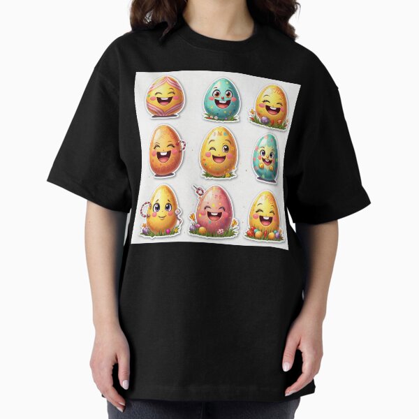 Aperçu de l'œuvre Œufs de Pâques mignons – Ensemble d'autocollants Kawaii créée et vendue par Emilia-Design.