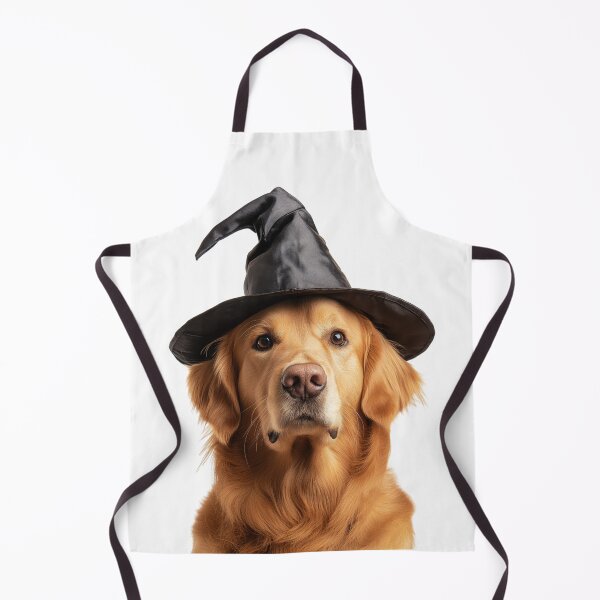 Item preview, Golden Retriever Dog Wearing Halloween Witch Hat designed and sold by LazyOwlStore.