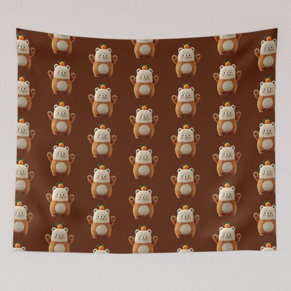 Item preview, Cute Cream Brown Bear Orange Head Fluffy Friend designed and sold by LambieLand.