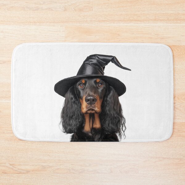 Item preview, Gordon Setter dog Wearing Halloween Witch Hat designed and sold by LazyOwlStore.