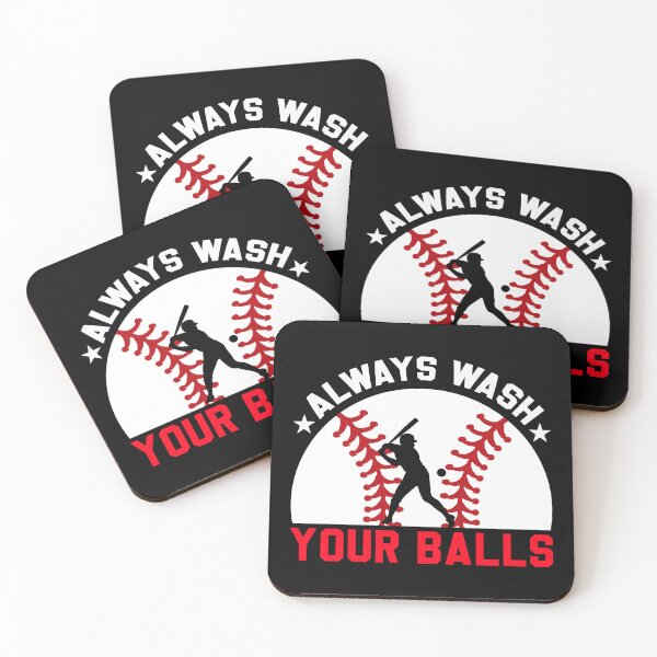 Item preview, Always Wash Your Balls Funny Baseball Retro Sport Art designed and sold by Back2Collage.
