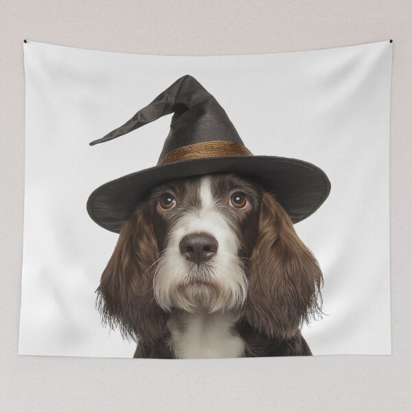 Item preview, Grand Basset Griffon Venden Dog Wearing Halloween Witch Hat designed and sold by LazyOwlStore.