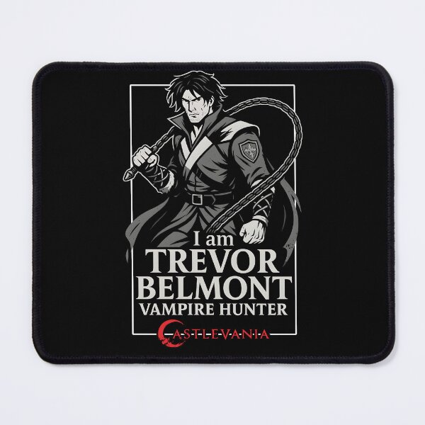 Aperçu de l'œuvre JE SUIS TREVOR BELMONT – Fan art Castlevania Netflix | T-shirt Vampire Hunter noir et blanc créée et vendue par WAUZ.