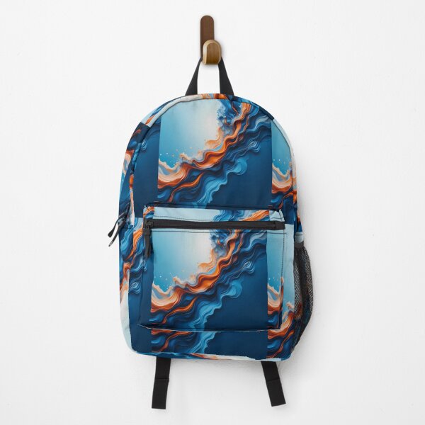 Item preview, Fantasy Orange Blue Paint Vibrant Fusion Colors Art designed and sold by ART ATTACK ZONE.
