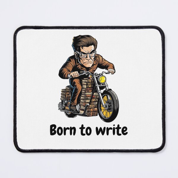 Item preview, Born to Write – Biker Writer on Book Motorcycle designed and sold by SedaWear.