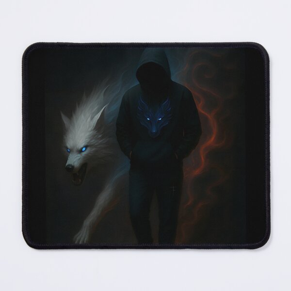 Item preview, Mystic Hooded Figure and Spirit Wolf in Darkness designed and sold by Amr Siam.