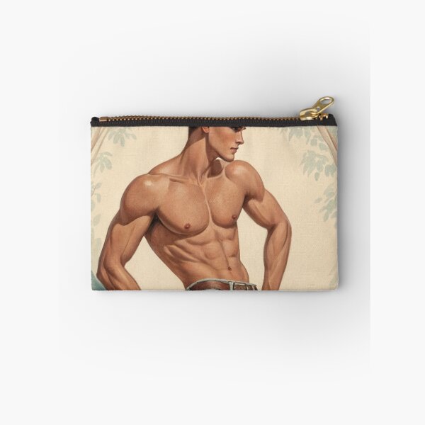 Item preview, Pin-up male in jeans posing 1 designed and sold by gayishdesign.