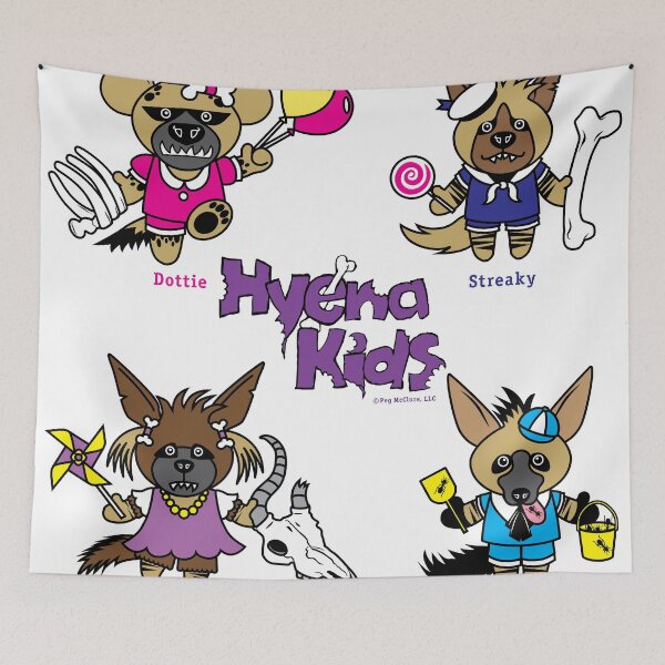 Item preview, Hyena Kids square sticker designed and sold by Peg Drew That.