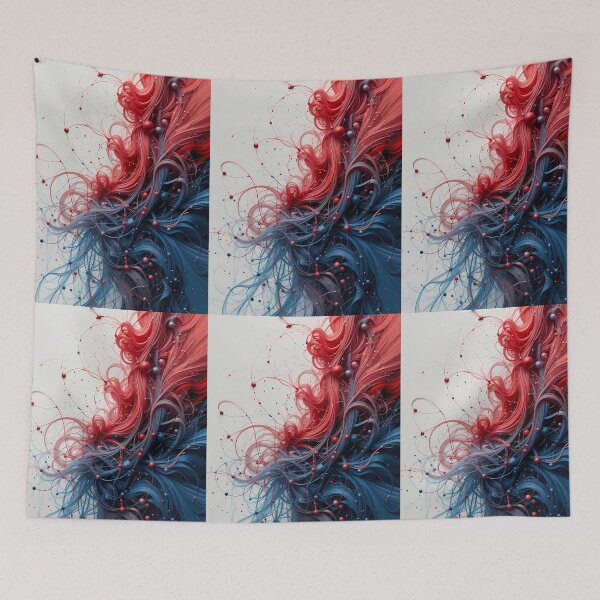 Item preview, Surreal Red Blue Good Vibes Fusion Colors Art designed and sold by ART ATTACK ZONE.
