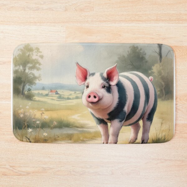 Item preview, Friendly Pig Smiling designed and sold by HabitableMoons.
