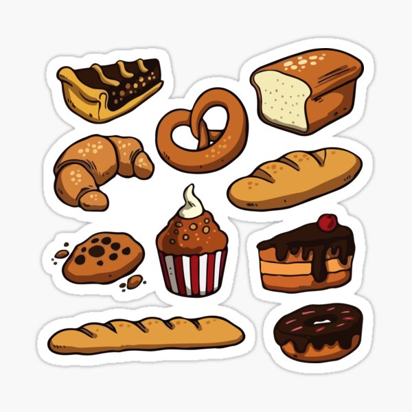 Item preview, Cute cake and bread bakery designed and sold by BrownHorse90s.