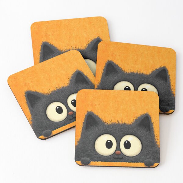 Item preview, Light Grey Cat Peeks over Peach Shade designed and sold by Piotrek0001.