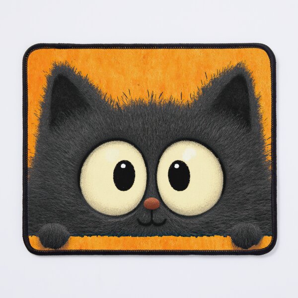 Item preview, Light Grey Cat Peeks over Peach Shade designed and sold by Piotrek0001.