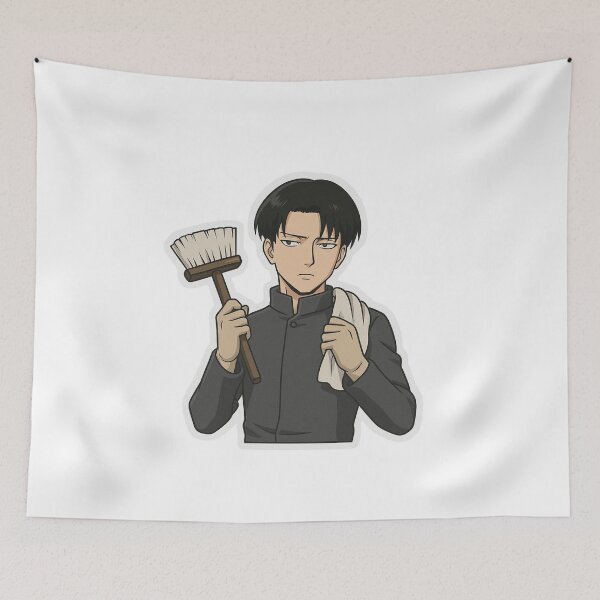 Item preview, Levi Ackerman Sticker – Minimalist Cleaning Pose – Attack on Titan Anime Art designed and sold by ColorSplash123.