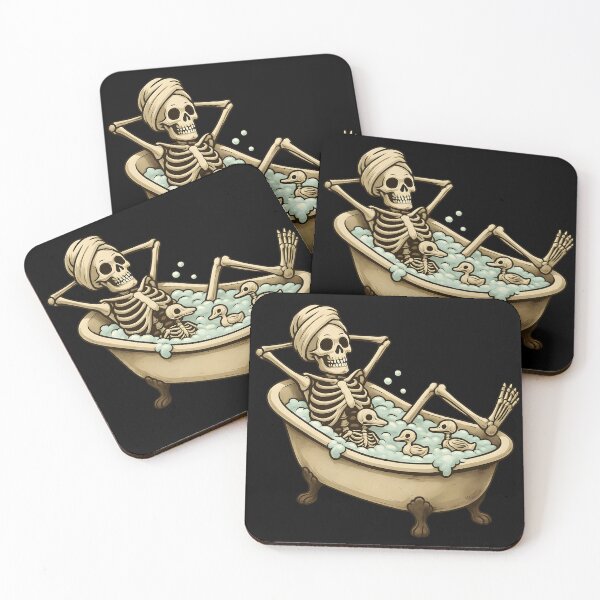 Item preview, Skelly the skeleton having a spa day designed and sold by Relatable Tees.