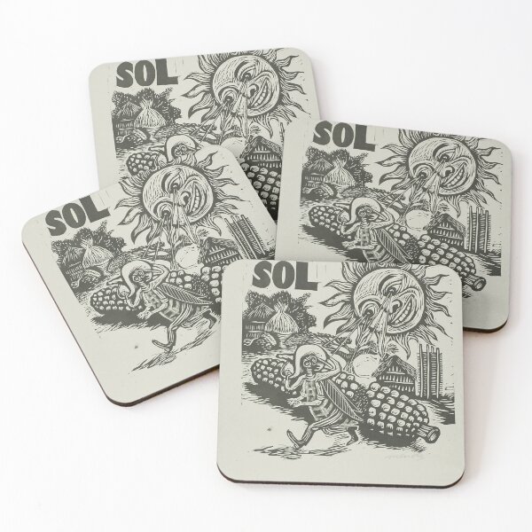 Item preview, SOL Woodcut Style Print – Sun and Harvest Art designed and sold by weirdfishes123.