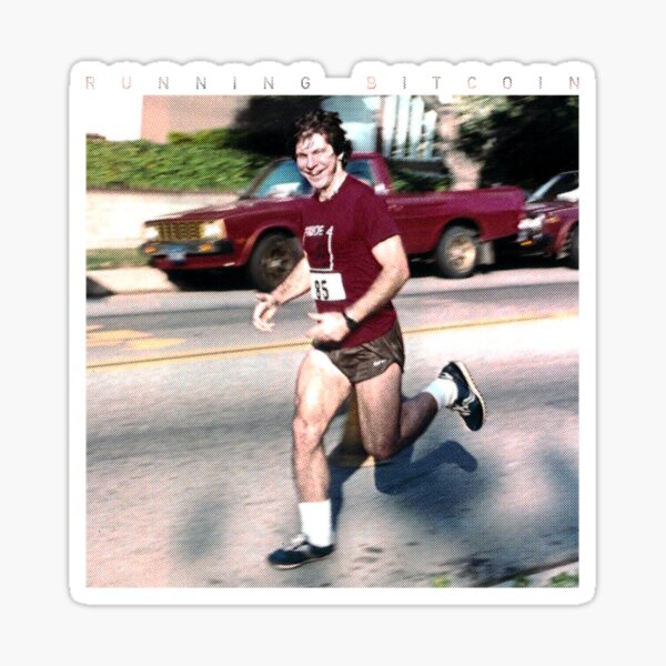 Item preview, Running Bitcoin Hal Finney Retro designed and sold by CyberRex.