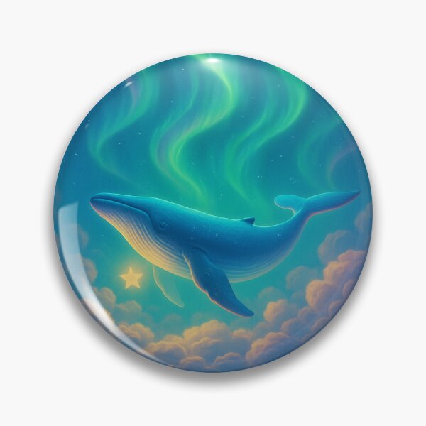 Item preview, Aurora Drift – Surreal Whale Floating Above the Clouds designed and sold by Patternicity.