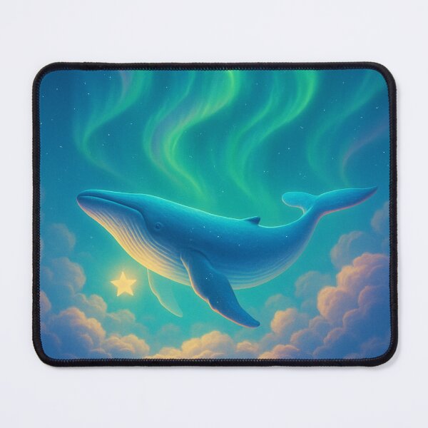 Item preview, Aurora Drift – Surreal Whale Floating Above the Clouds designed and sold by Patternicity.