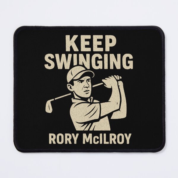 Item preview, Keep Swinging: Rory McIlroy Motivational Golf Art designed and sold by zzz888.