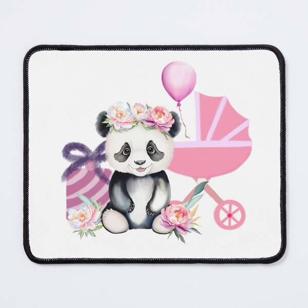 Item preview, Congratulations New Baby Panda With Peonies, Stroller, Gift designed and sold by daphsam.