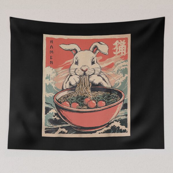 Item preview, Easter Bunny Anime Ramen Tees Japanese Kawaii Funny Graphic designed and sold by Damcoc.