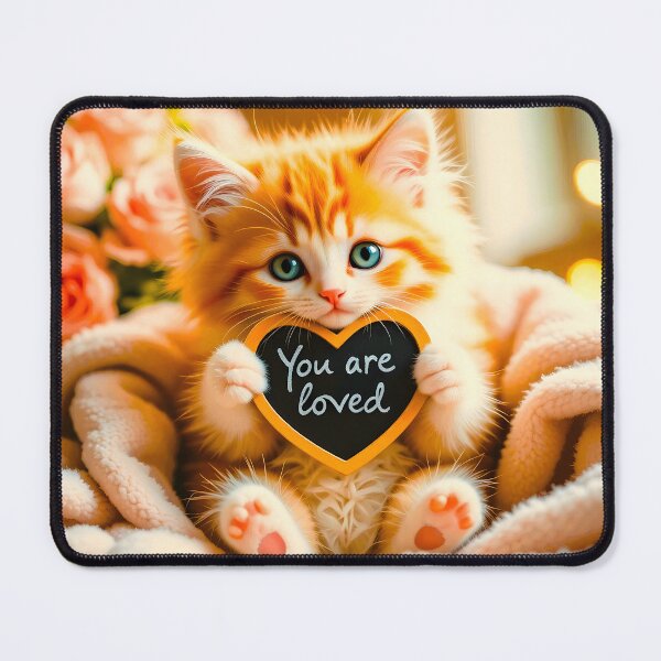 Item preview, Purr-fectly Precious: Affectionate Kitten Holding "You are loved" Message designed and sold by Fantabulous.