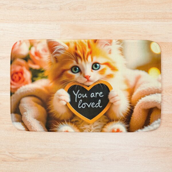 Item preview, Purr-fectly Precious: Affectionate Kitten Holding "You are loved" Message designed and sold by Fantabulous.