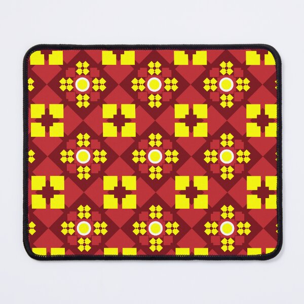 Item preview, Inspired by native design and spiritual pattern,this boho textile uses yellow ikat floral on deep red designed and sold by zephstudoartist.