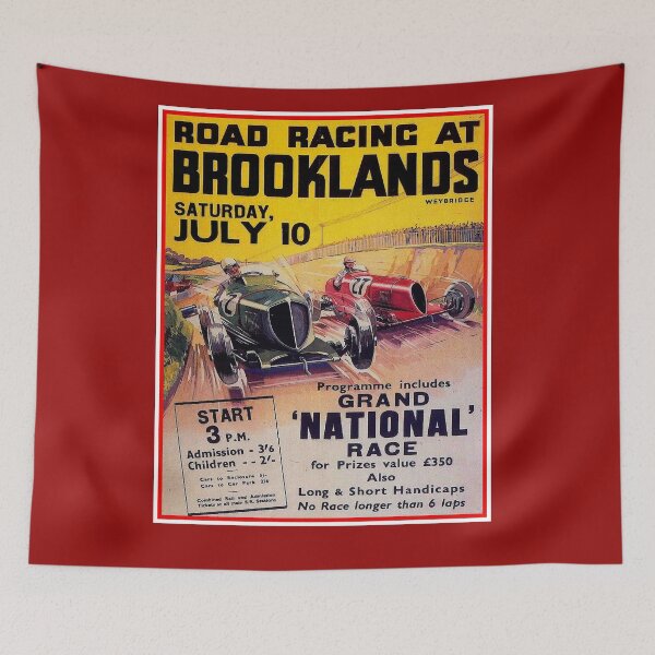 Item preview, Brooklands Vintage 1937 United Kingdom Automobile  Racing Advertising Print designed and sold by posterbobs.