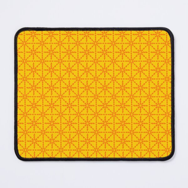 Item preview, This ethnic seamless design showcases a floral ikat pattern in vivid orange over a glowing gold background designed and sold by zephstudoartist.