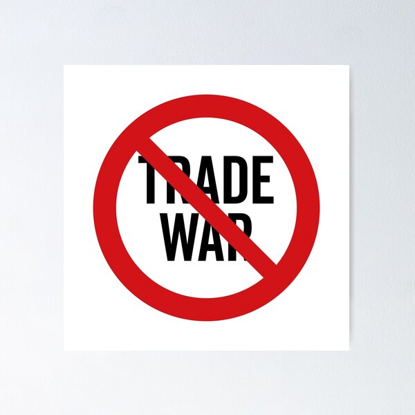 Item preview, NO Trade War / Anti-Trade War Symbol / Against Tariffs (On White) designed and sold by STUDIO-72.