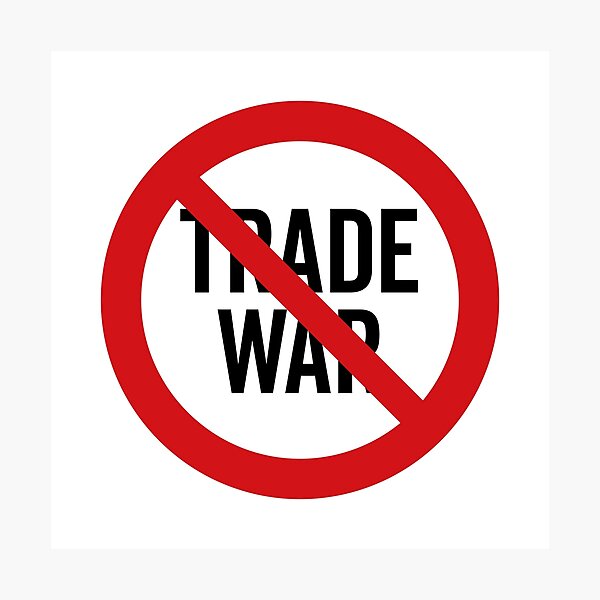 Item preview, NO Trade War / Anti-Trade War Symbol / Against Tariffs (On White) designed and sold by STUDIO-72.