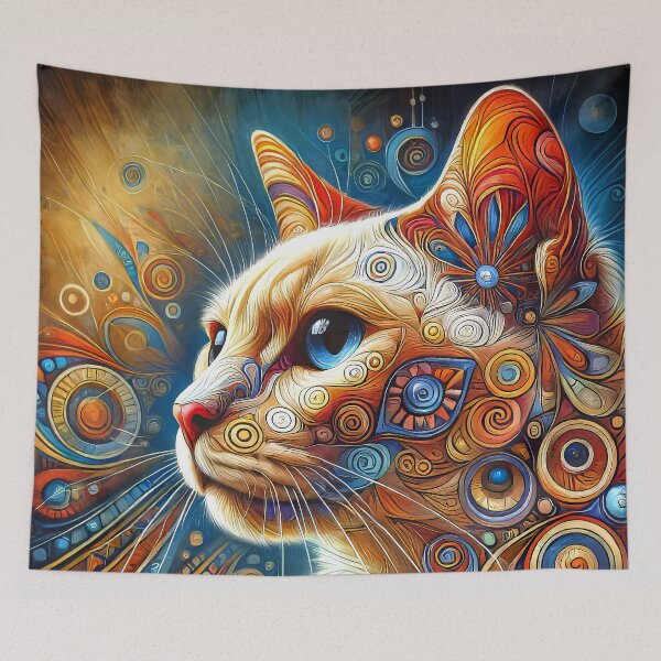 Item preview, Lynx Point Siamese Cat Colorful Profile designed and sold by CattyCornerPOD.