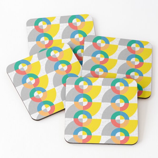 Item preview, Linen Textured Geometric Circles - Multicolored designed and sold by QuestingPixel.