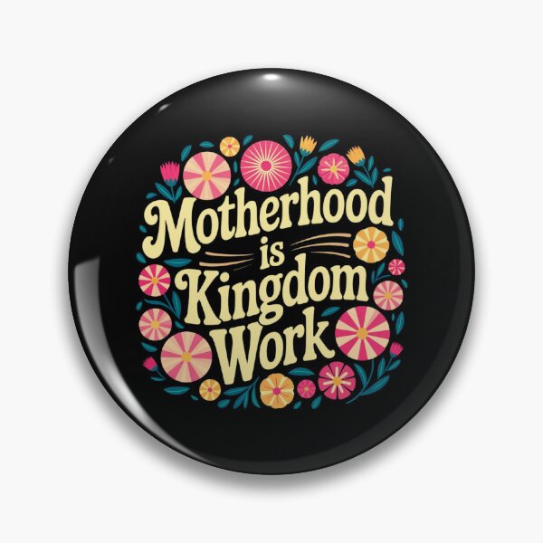 Item preview, Motherhood is Kingdom Work | Vintage Floral Retro Poster designed and sold by MotivaChic.