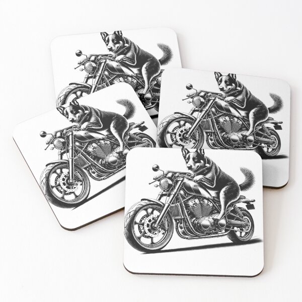 Item preview, Cool Texas Heeler Riding a Motorcycle Biker Dog Lover designed and sold by Kimberley King Art  King Art.