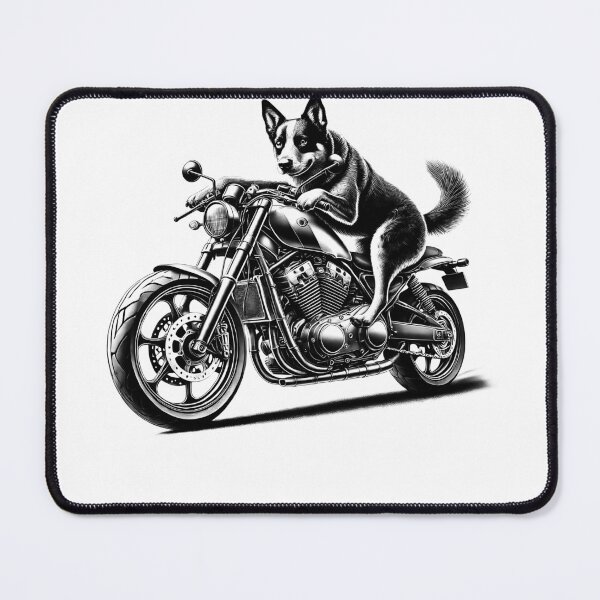 Item preview, Cool Texas Heeler Riding a Motorcycle Biker Dog Lover designed and sold by Kimberley King Art King Art.