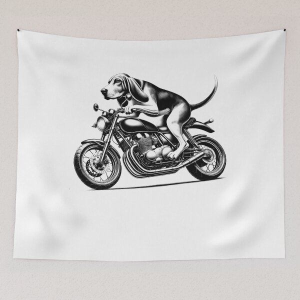 Item preview, Cool Treeing Walker Coonhound Riding a Motorcycle Biker Dog Lover designed and sold by Kimberley King Art  King Art.