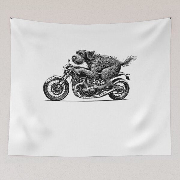 Item preview, Cool Wirehaired Pointing Griffon Riding a Motorcycle Biker Dog Lover designed and sold by Kimberley King Art  King Art.